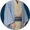 淡い青色の男性着物